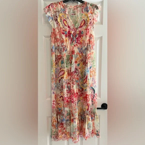 Johnny Was Vibrant Floral Midi Dress - Picture 7 of 7